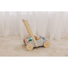 Load image into Gallery viewer, Bubble Wooden Baby Push Cart & Walker with 45 Building Blocks