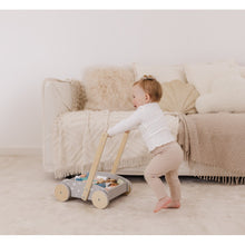 Load image into Gallery viewer, Bubble Wooden Baby Push Cart &amp; Walker with 45 Building Blocks
