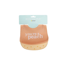 Load image into Gallery viewer, Pearhead Silicone Bib Set of 2 - You're a Peach
