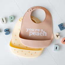 Load image into Gallery viewer, Pearhead Silicone Bib Set of 2 - You're a Peach
